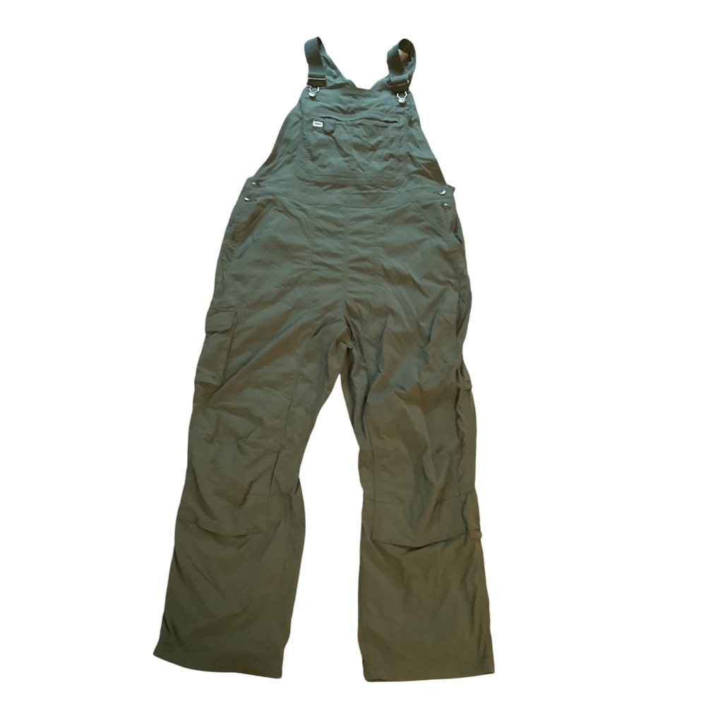 Duluth Trading Co Heirloom Gardening Bib Overalls Green Ripstop Womens L x 29